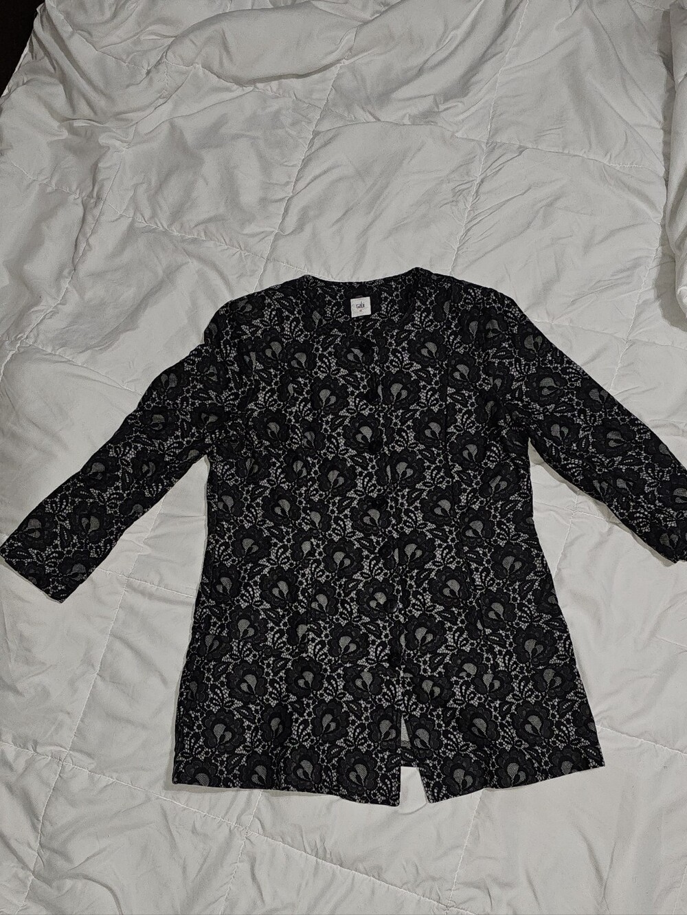 CAbi Black Floral Patterned Blazer